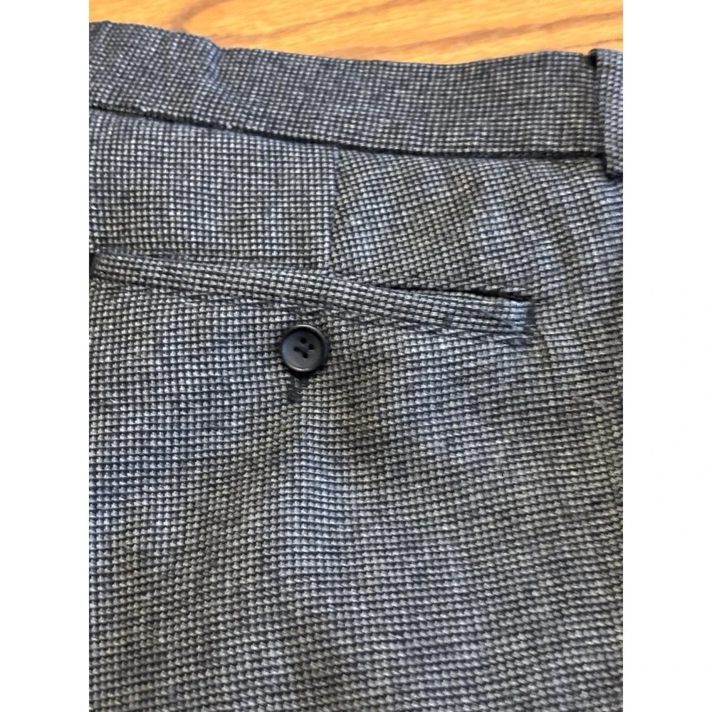 Banana Republic Mens 33x30.5 Gavin Black White Check Lined Pants Wool Blend